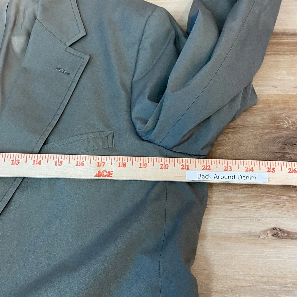 Vintage Brooks Brothers Blazer Mens 45R Olive Green USA Cotton Union 3 roll 2